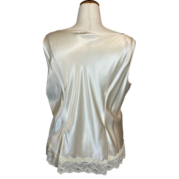 Caslon 100% Silk Lace Trim Camisole Tank Top Cream Champagne Plus Size 2X - Picture 3 of 6